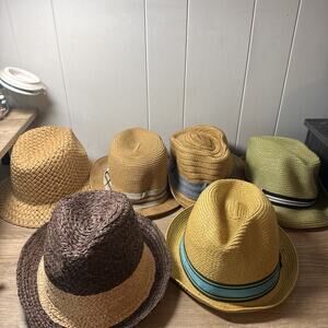 6 Assorted Retro Western Straw Hats Free Authority, Penguin, And More U2